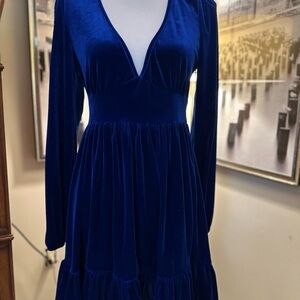 HALARA Deep Blue Long Sleeve Dress